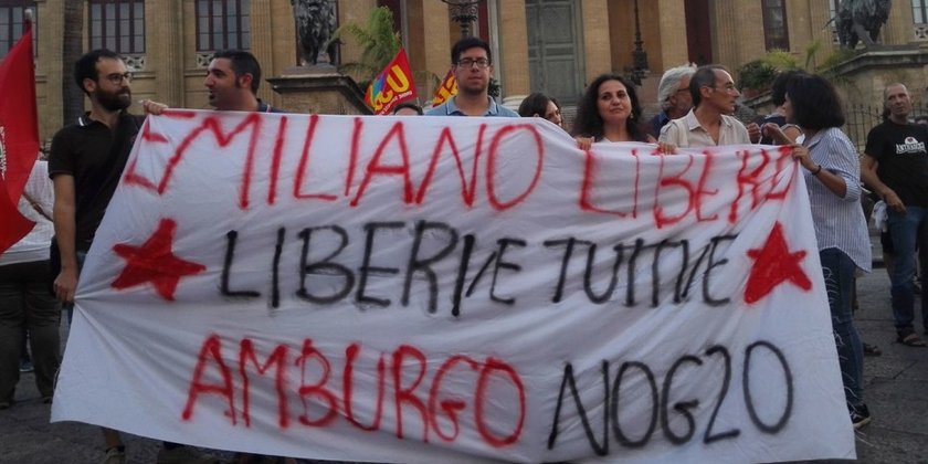 Proteste in Palermo gegen die Inhaftierung von Emiliano P.