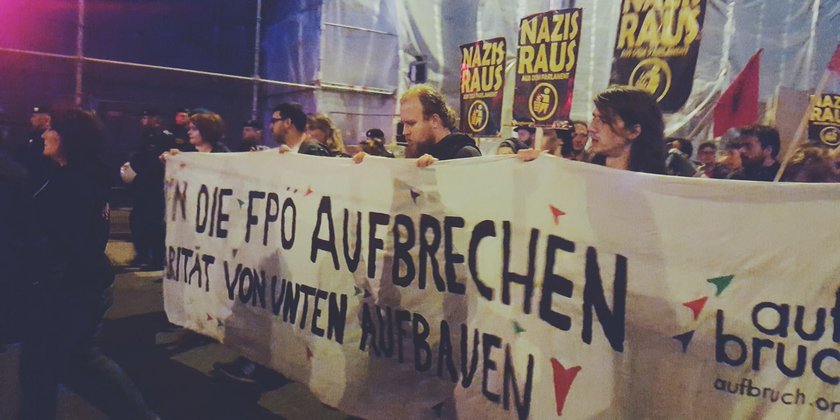 Antifaschistische und antirassistische Demonstration in Wien, Oktober 2017